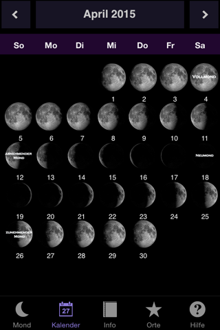Moon Calendar screenshot 2