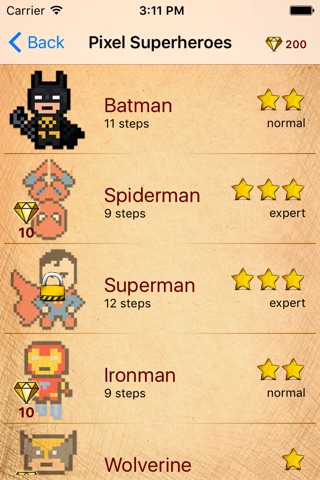 Drawing Lessons Super Heroes PixelArt screenshot 2
