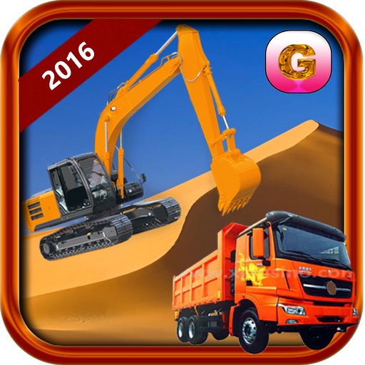 Sand Excavator Simulator 2016 - Heavy Machinery City Road Construction Truck Game Icon