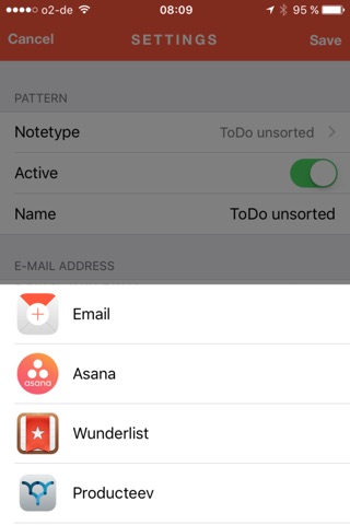 tabsana - fastest way to push tasks to asana, wunderlist, producteev or e-mail screenshot 3