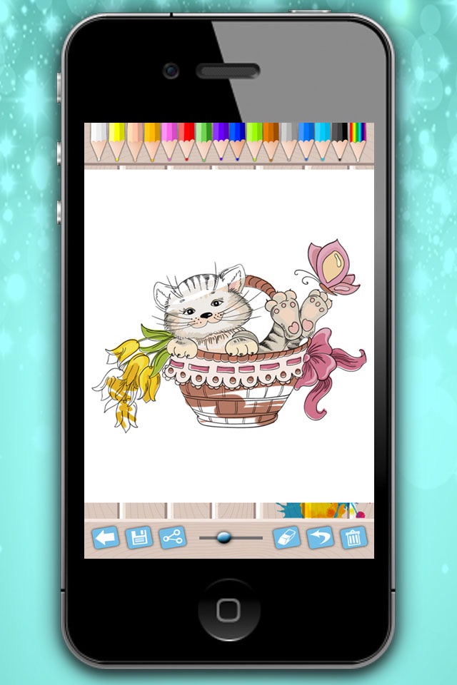 Cats coloring pages - drawings to paint and color kittens screenshot 3