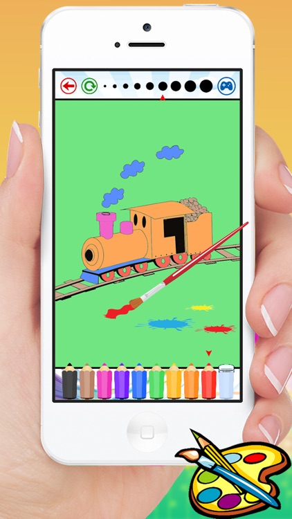 Train Coloring Book - Cute Drawing for Kids Free Games screenshot-4