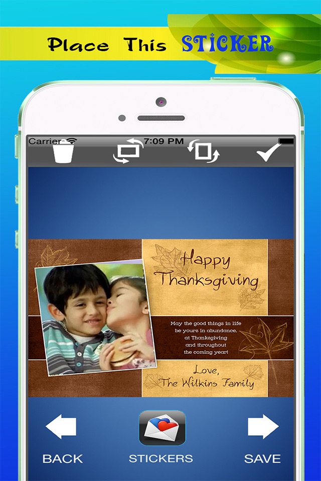 Thanksgiving Greeting-Customize  Post Cards with Beautiful Stickers for Photos screenshot 4