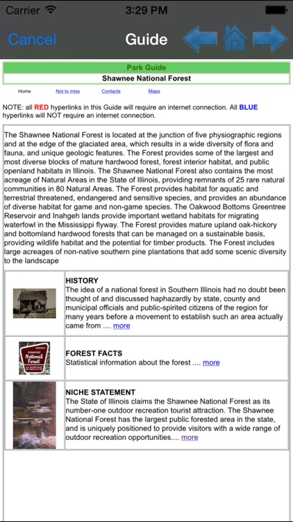 Shawnee National Forest gps and outdoor map with Guide