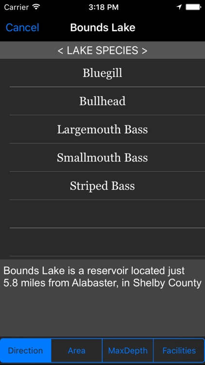 Alabama: Fishing Lakes