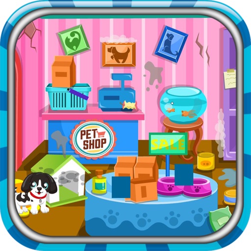 Clean up pet shop icon