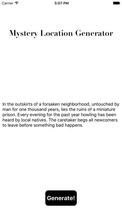 Mystery Location Generator