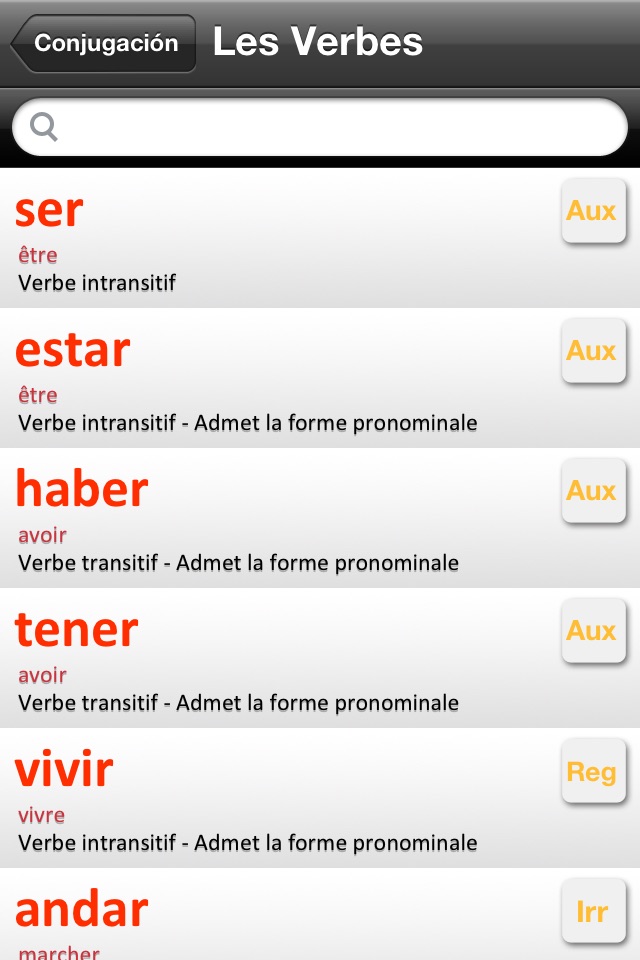 Conjugación verbos en español screenshot 2