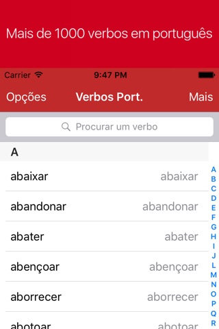 Portuguese Verb Conjugator Pro screenshot 2