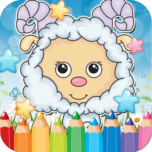 Farm Animals Drawing Coloring Book - Cute Caricature Art Ideas pages for kids Icon