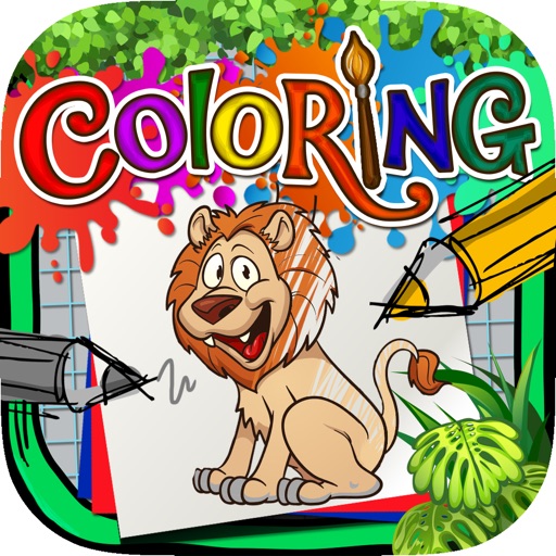 Coloring Book : Painting Pictures on Wild Animals Cartoon Pro icon