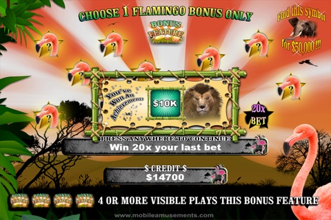 Flamingo Jungle Safari Slots screenshot 3