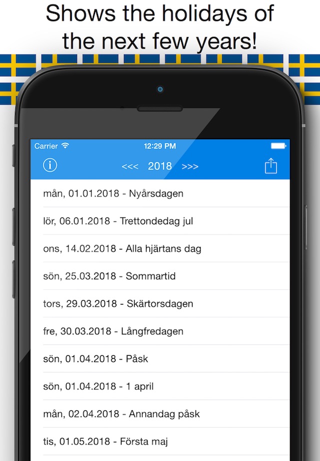 Svenska Helgdagar - Kalender 2016 i Sverige för Semester och Lov Planering screenshot 3