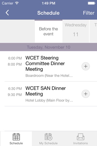 WCET Events app screenshot 4