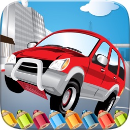 Car in City Coloring Book World Paint and Draw Game for Kids