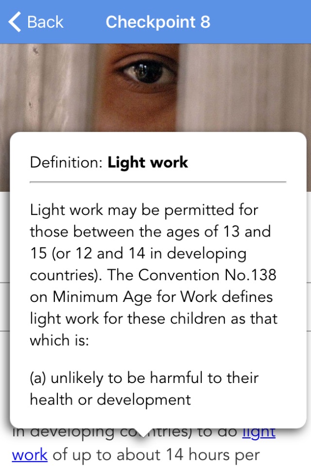 Eliminating and Preventing Child Labour: Checkpoints screenshot 4