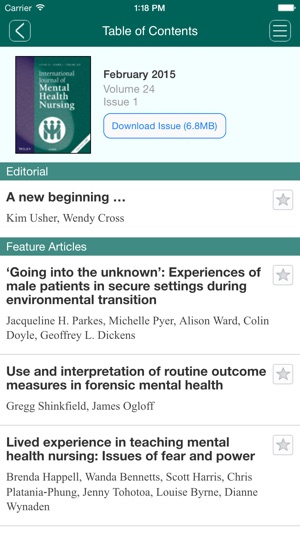 International Journal of Mental Health Nursing(圖1)-速報App