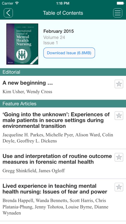 International Journal of Mental Health Nursing