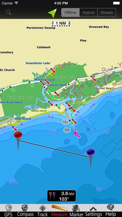 North Carolina nautical chart GPS tracker