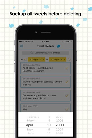 Tweet Delete Master - Search & Clean Your Twitter Tweets screenshot 2