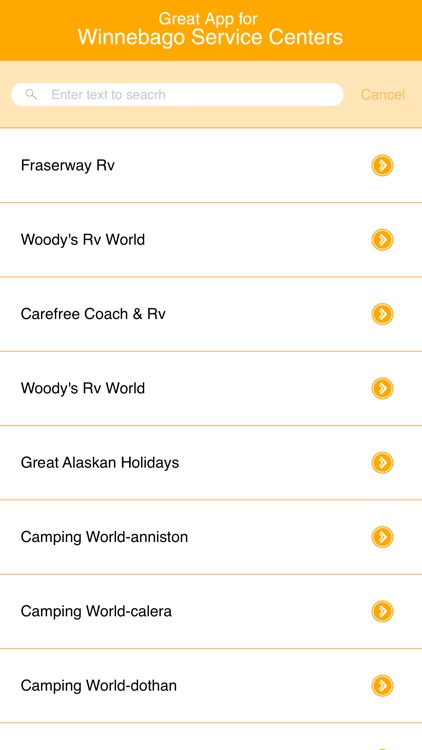 Great App for Winnebago Service Centers