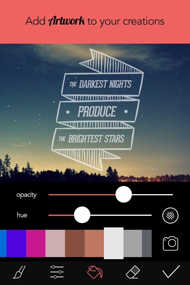 Overphoto Typography Photo Editor - Write captions, add quotes & create font effects screenshot 4
