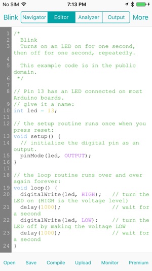 ArduinoCode - Arduino IDE (Compiler, Upl