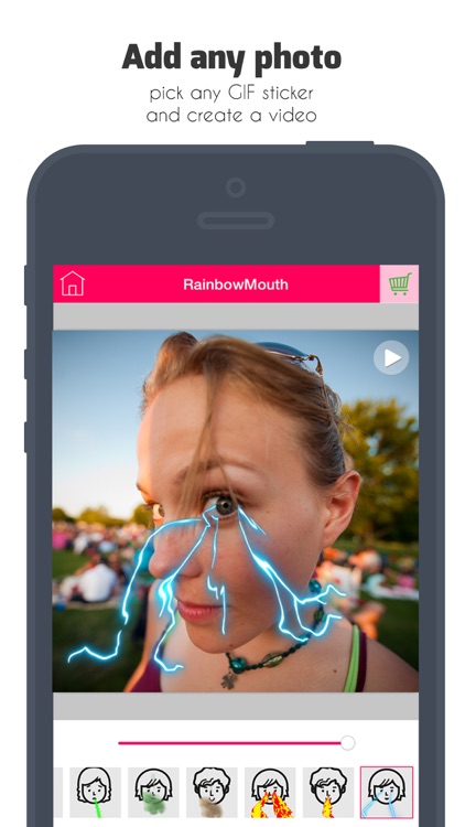 Rainbow Mouth - GIF Stickers for your photos