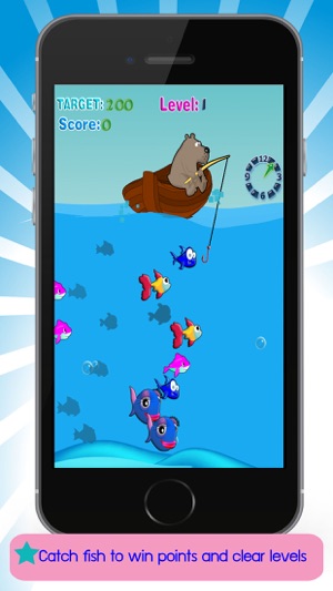 Teddy bear Fishing with Aquarium Fun Fis
