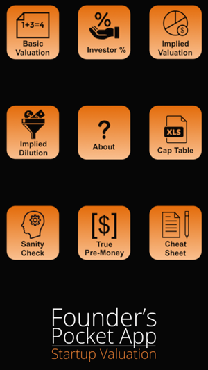 Founder's Pocket App: Startup Valuation