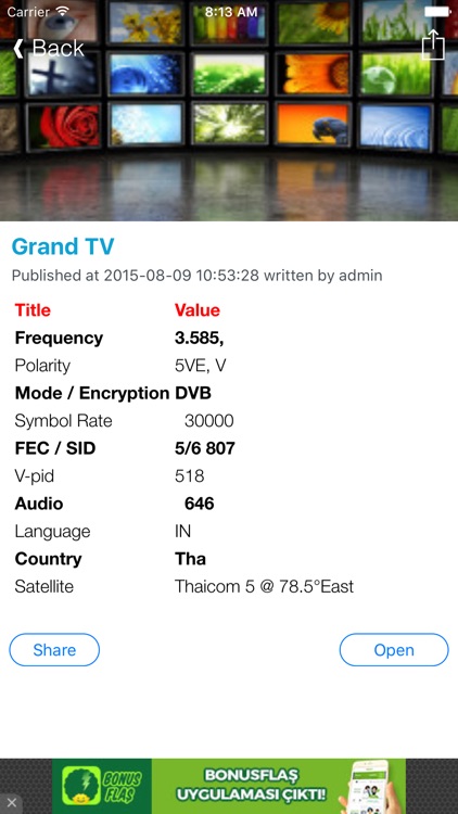 India TV Channels Sat Info