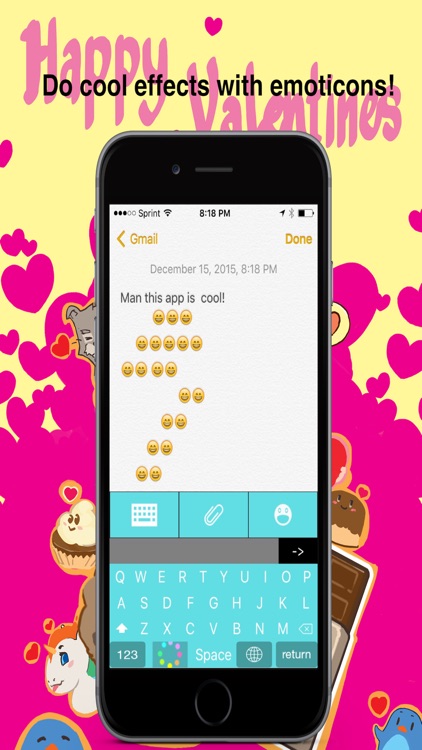 Emoji Keyboard Cupid Combo - Valentine Emoticons!