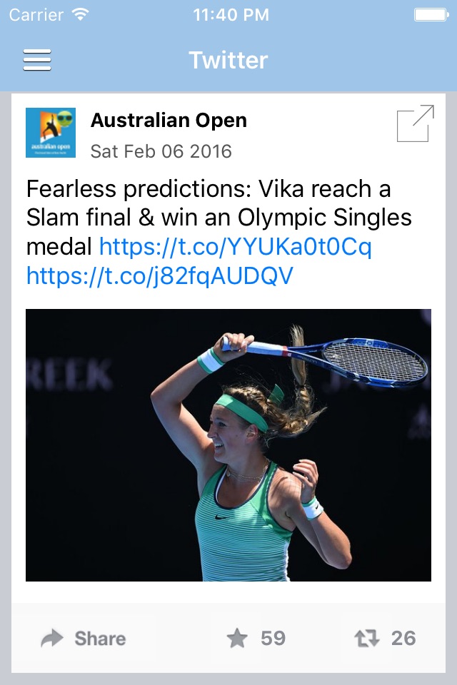 Tennis News & Results Free Edition screenshot 2