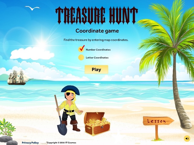 Treasure Hunt Coordinate Game