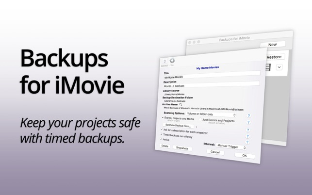 Backups for iMovie