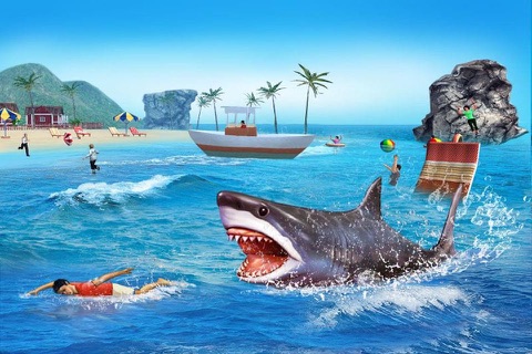 Angry Shark 3D. Attack Of Hungy Great White Terror on The Beach screenshot 3
