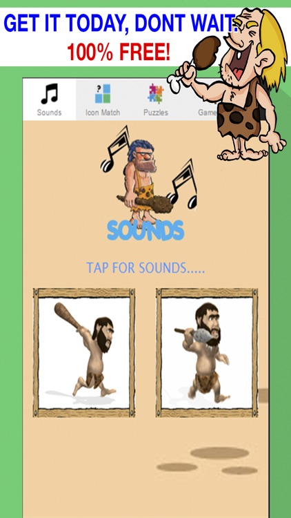 Silly Caveman Games for Toddlers - Stone Puzzles and Sounds