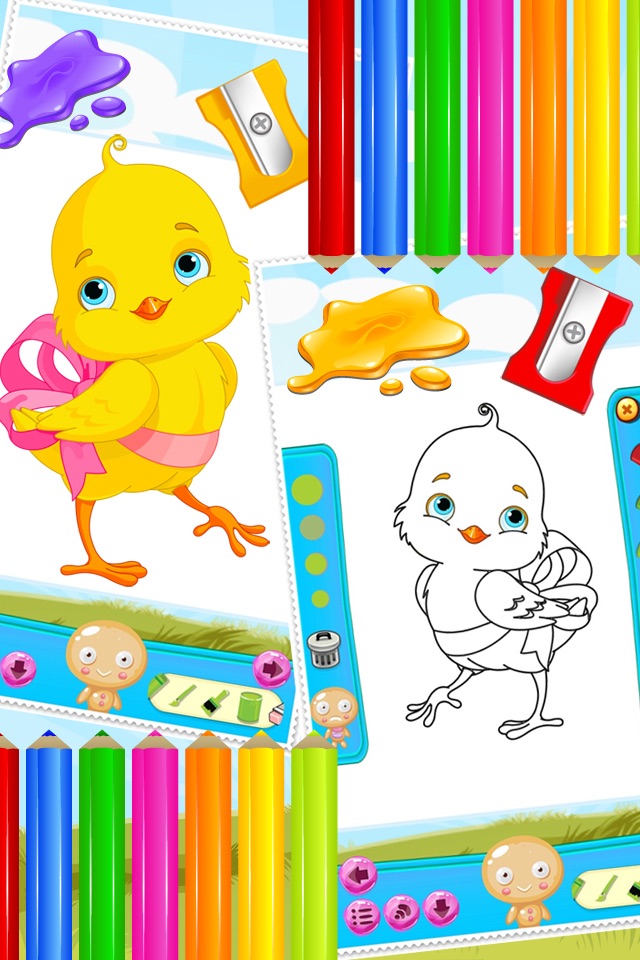 Little Chick Coloring Book Drawing and Paint Art Studio Game for Kids Easter Day screenshot 2