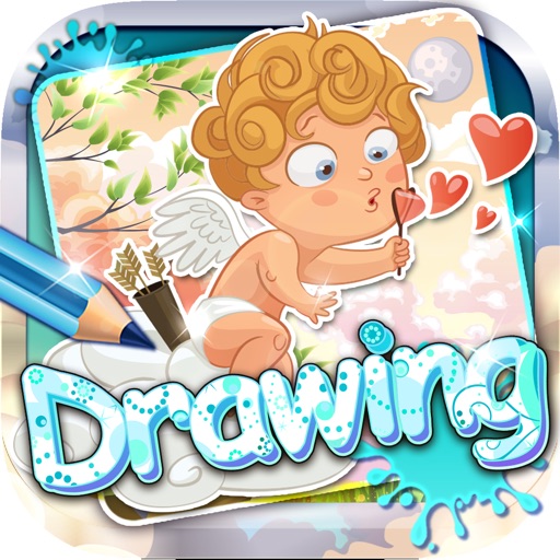 Drawing Desk Cute Angels : Draw and Paint  Coloring Books Edition Free icon