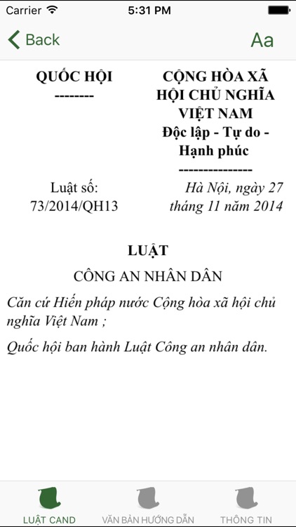 Luật Công An Nhân Dân 2014