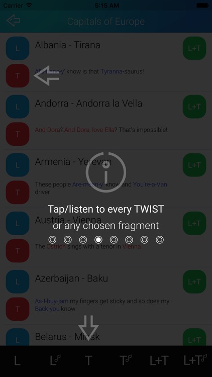 ListTwist - learning and memorizing