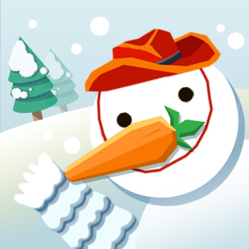 Snowman-ski in forset Icon