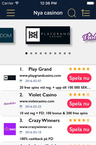 Nya Casino Online - Jämför bäst jackpots, bonusar & casinon screenshot 2