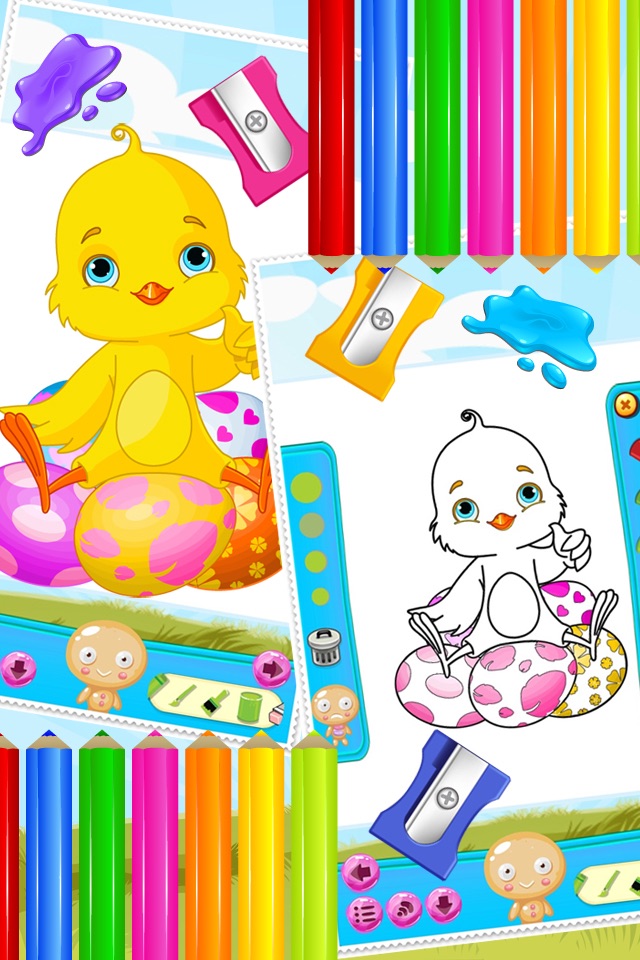 Little Chick Coloring Book Drawing and Paint Art Studio Game for Kids Easter Day screenshot 4