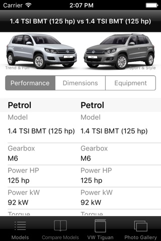 CarSpecs VW Tiguan 2015 screenshot 3