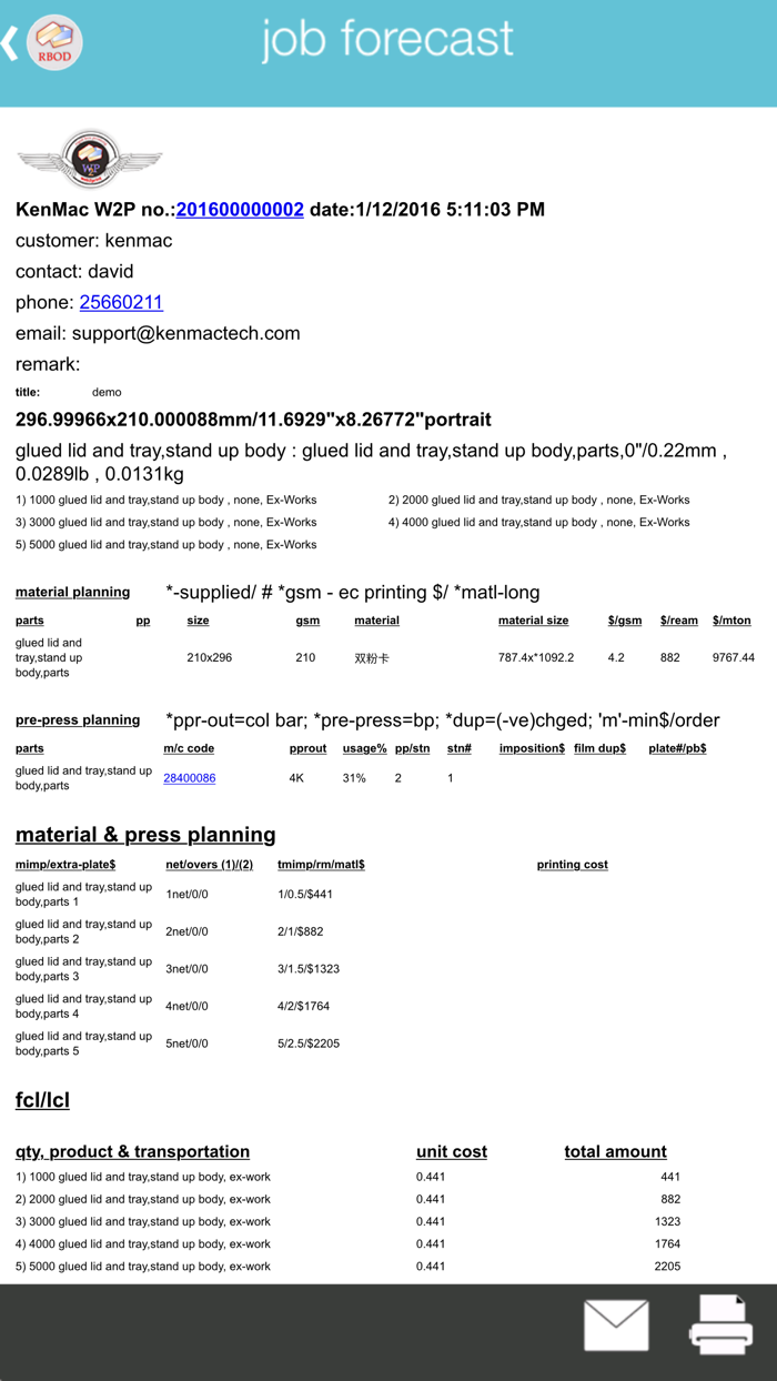 W2P - Rigid Box RBOD