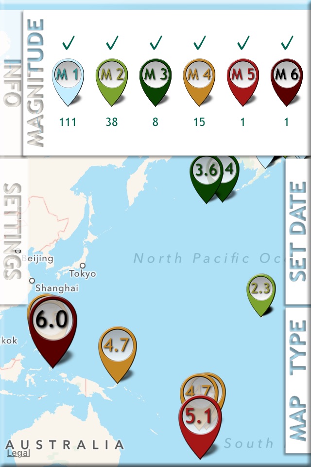 Earthquake PulseEarth - Maps & Information, Earthquakes history screenshot 2