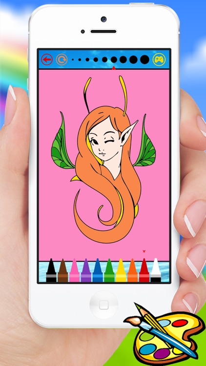 Fantasy elf girl coloring book - Drawing painting for adult