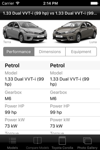 Specs for Toyota Corolla E170 2012 edition screenshot 3
