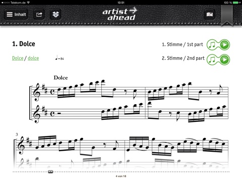 Telemann Sonata 3 (Dmaj) screenshot 2